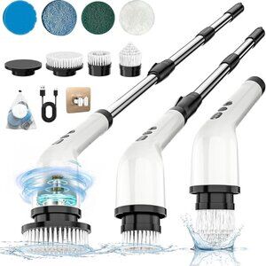 8 in 1 Electric Spin Scrubber/ 8 Replaceable Brush Heads/ NEW
